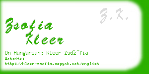 zsofia kleer business card